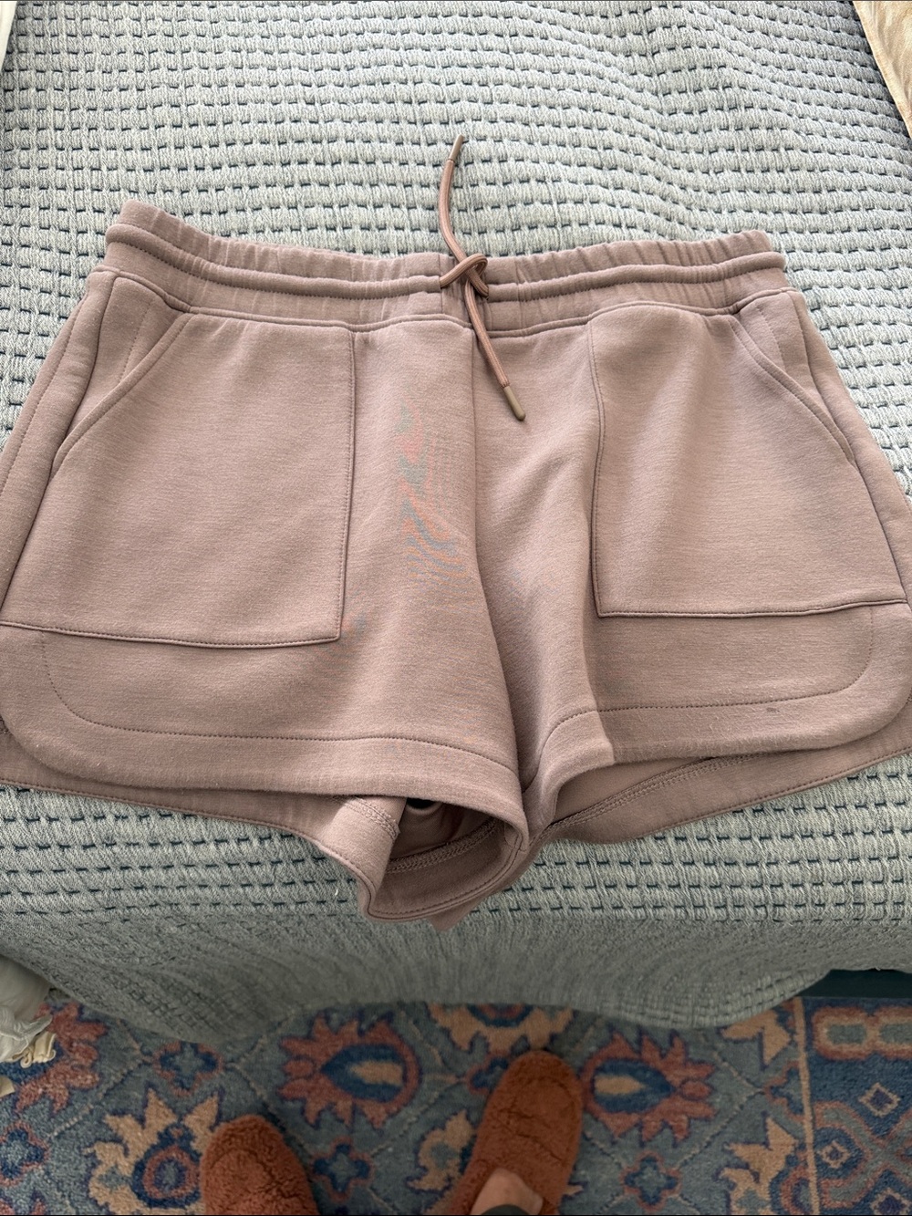 Quince Women's Cozy Drawstring Lounge Shorts - Dusty Mauve